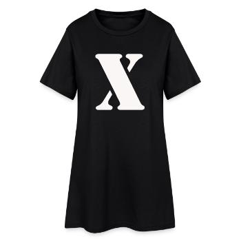 Conception minimale de la typographie en X symbole blanc - Robe T-shirt Femme - noir - Devant