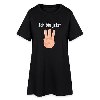 Handzeichen 3 Finger ich bin jetzt 3 Jahre alt - Frauen T-Shirt-Kleid - Schwarz - Vorne