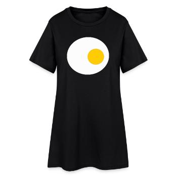 oeuf au plat, oeuf, oeufs, t-shirt, tablier costume - Robe T-shirt Femme - noir - Devant