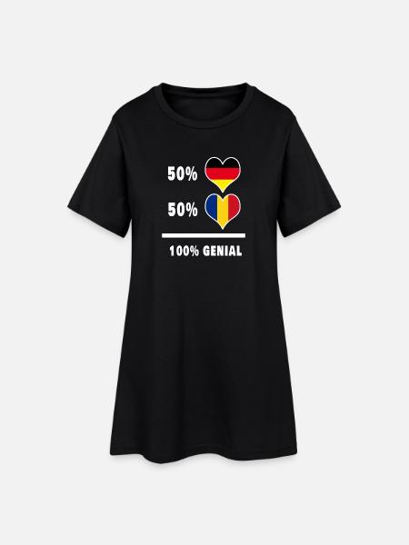 Deutschland und Rumänien Genial / Geschenk - Frauen T-Shirt-Kleid - Schwarz