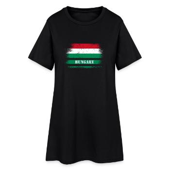 Drapeau vintage Hongrie - Robe T-shirt Femme - noir - Devant