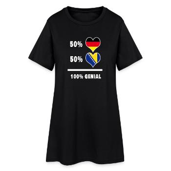 Deutschland und Bosnien Genial / Geschenk - Frauen T-Shirt-Kleid - Schwarz - Vorne
