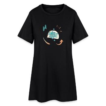 Design décontracté avec dégradé de couleur - Robe T-shirt Femme - noir - Devant