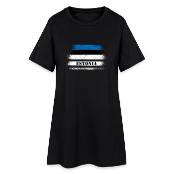 Drapeau vintage Estonie - Robe T-shirt Femme - noir - Devant