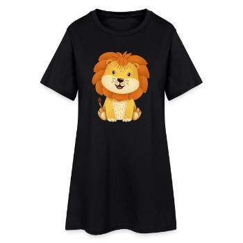 Lion - Robe T-shirt Femme - noir - Devant