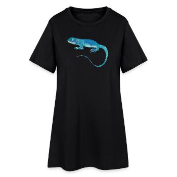 collage d'iguane bleu de différents modèles - Robe T-shirt Femme - noir - Devant