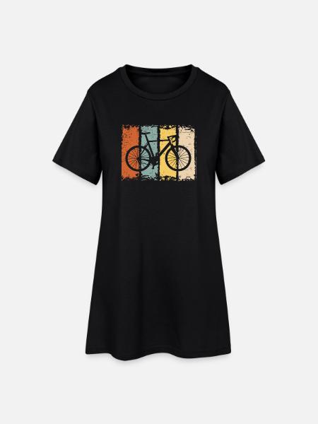 Fahrrad - Frauen T-Shirt-Kleid - Schwarz
