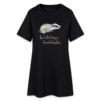 Lieblingsfrechdachs - Süßer Dachs Aquarell - Frauen T-Shirt-Kleid - Schwarz - Vorne