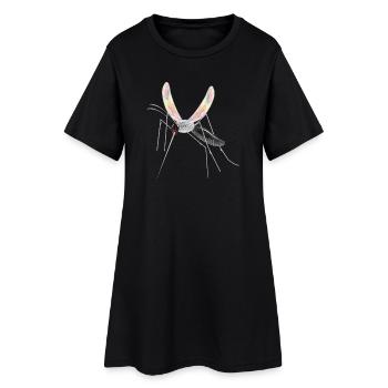 dessin irisé d'un moustique moustique - Robe T-shirt Femme - noir - Devant
