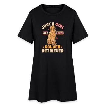 Golden retriever - Robe T-shirt Femme - noir - Devant