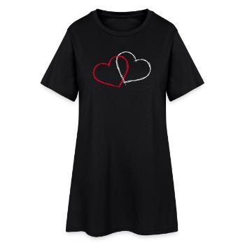 Coeur Couple Couple Love In Love Fiancee Relation - Robe T-shirt Femme - noir - Devant