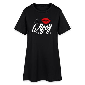 Look partenaire | Mari femme mariage mariage mariage - Robe T-shirt Femme - noir - Devant
