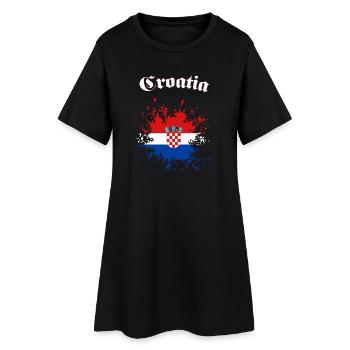 Kroatien Splatter Croatia - Frauen T-Shirt-Kleid - Schwarz - Vorne