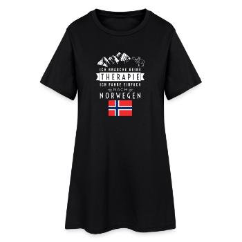 Ich brauche keine Therapie Norwegen Spruch - Frauen T-Shirt-Kleid - Schwarz - Vorne