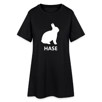 Hase - Frauen T-Shirt-Kleid - Schwarz - Vorne