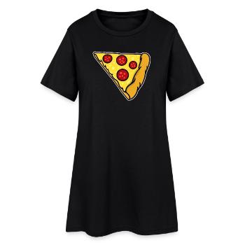 Look partenaire | Pizza amour couple couple drôle - Robe T-shirt Femme - noir - Devant