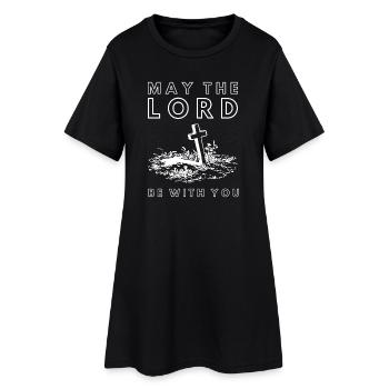 Lord, be with you cross in the field - Women’s T-Shirt Dress - black - Front