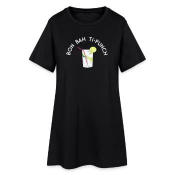 Bon bah Ti-punch - texte blanc  - Robe T-shirt Femme - noir - Devant