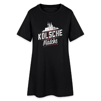 Kölsche Mädche - Kölsches Mädchen - Köln - Frauen T-Shirt-Kleid - Schwarz - Vorne