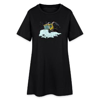 pelle à neige jaune - Robe T-shirt Femme - noir - Devant