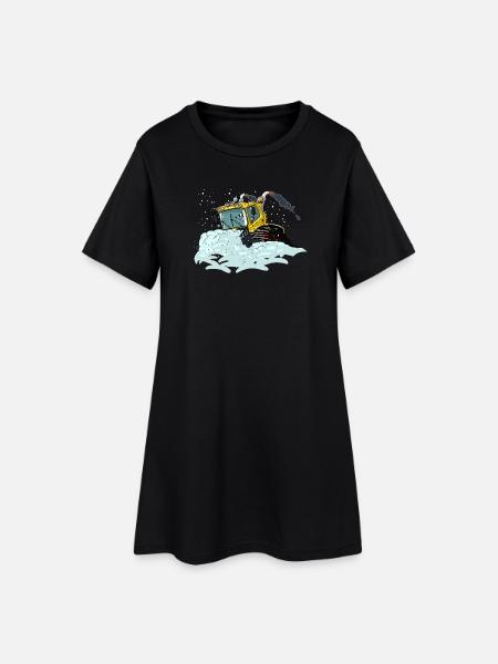 pelle à neige jaune - Robe T-shirt Femme - noir