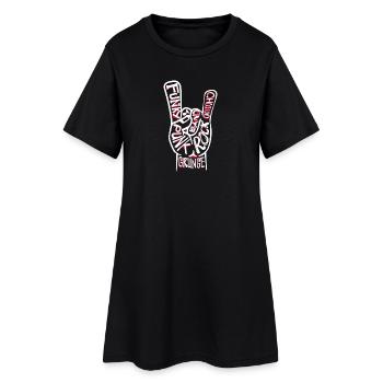 Punk rock punk punker grunge rock musique heavy metal - Robe T-shirt Femme - noir - Devant