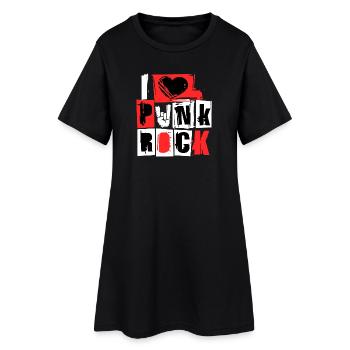 J'aime le punk rock punk rock musique hard rock metal - Robe T-shirt Femme - noir - Devant