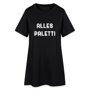 Alles Paletti - Frauen T-Shirt-Kleid - Schwarz - Vorne