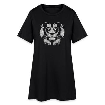 Tête de lion scintillante avec effet pailleté - Robe T-shirt Femme - noir - Devant