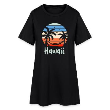 Hawaï Rétro - Robe T-shirt Femme - noir - Devant