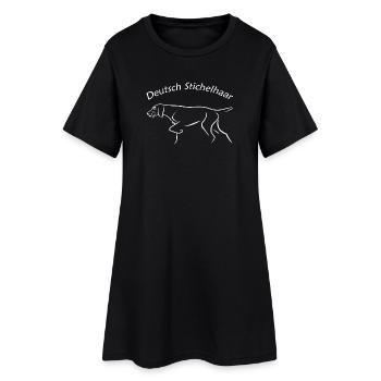 Deutsch Stichelhaar - Frauen T-Shirt-Kleid - Schwarz - Vorne