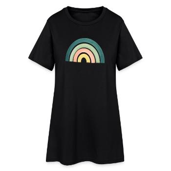 arc en ciel - Robe T-shirt Femme - noir - Devant
