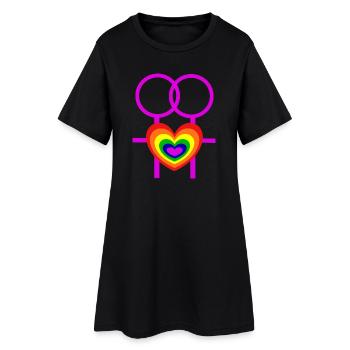lesbienne femmes femmes symboles féminins CSD - Robe T-shirt Femme - noir - Devant