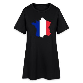 France Map Flag ✅ France Map Flag ✔ - Women’s T-Shirt Dress - black - Front