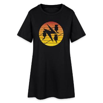 Retro vintage electrician artisan red - Women’s T-Shirt Dress - black - Front