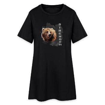 Strength, Character, Kodiak Bear - Women’s T-Shirt Dress - black - Front
