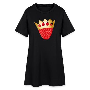 framboise rouge juteuse avec une couronne dorée - Robe T-shirt Femme - noir - Devant