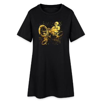 BMX / Bmx / vélo / or / idée cadeau BMX - Robe T-shirt Femme - noir - Devant