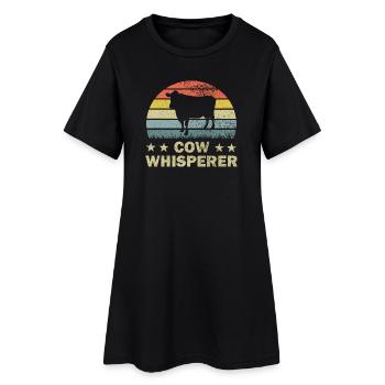 Vache Vaches - Robe T-shirt Femme - noir - Devant