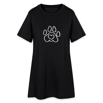 Empreinte de patte de chien - Robe T-shirt Femme - noir - Devant