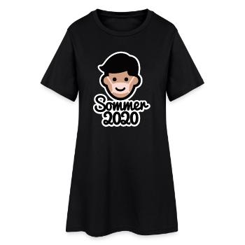 Sommer 2020 Urlaub Gesichtsmaske Sonne Corona - Frauen T-Shirt-Kleid - Schwarz - Vorne