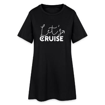Kreuzfahrt Schiff - Frauen T-Shirt-Kleid - Schwarz - Vorne