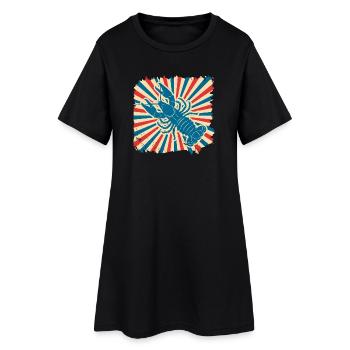 Le homard dans la roue solaire rétro - Robe T-shirt Femme - noir - Devant