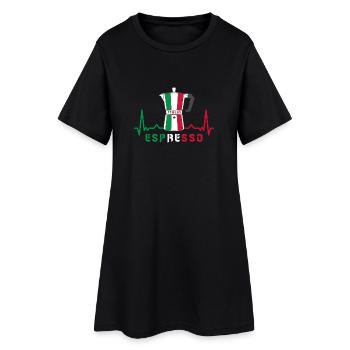 Heart rate espresso design / gift idea - Women’s T-Shirt Dress - black - Front