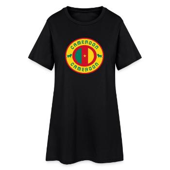Cercle vintage / idée cadeau Cameroun - Robe T-shirt Femme - noir - Devant
