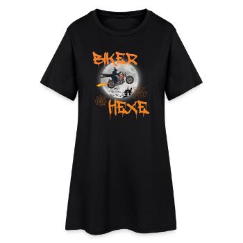 Biker sorcières voler moto vélo chopper - Robe T-shirt Femme - noir - Devant