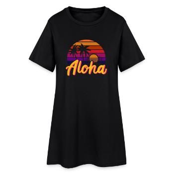 Hawaï Été Aloha - Robe T-shirt Femme - noir - Devant