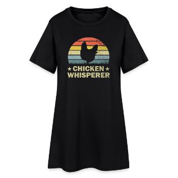 Poulet poules - Robe T-shirt Femme - noir - Devant