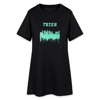 Trier Syline Design / Geschenkidee - Frauen T-Shirt-Kleid - Schwarz - Vorne