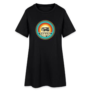 Camping design vintage / idée cadeau - Robe T-shirt Femme - noir - Devant